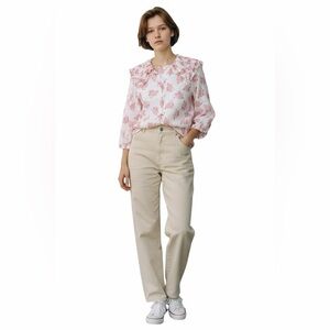 MELANGE GIRL FLORAL LOVE SHACK TOP.